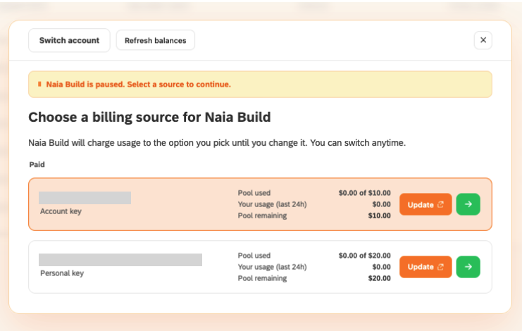 naia build assign account key