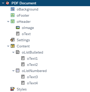 pdf designer document panel