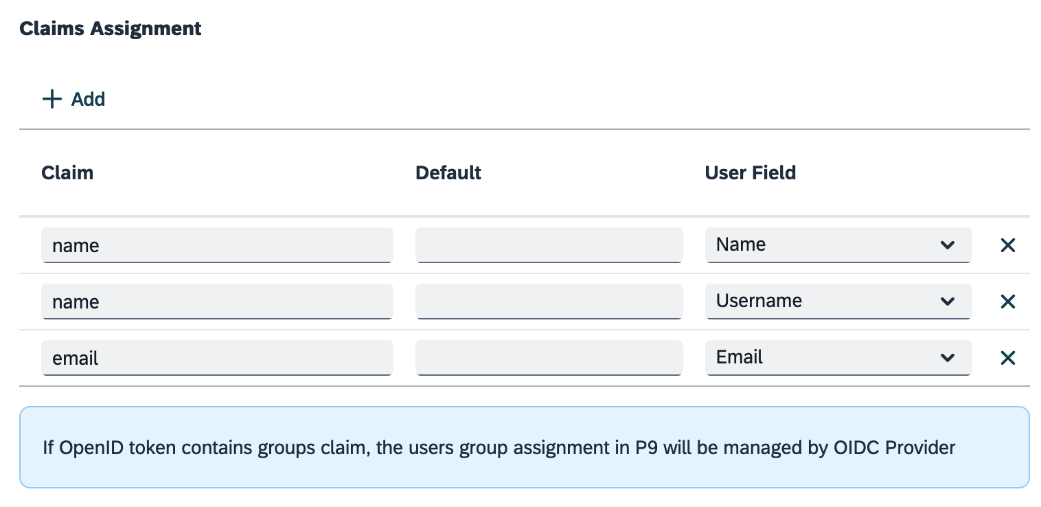 settings open id claims