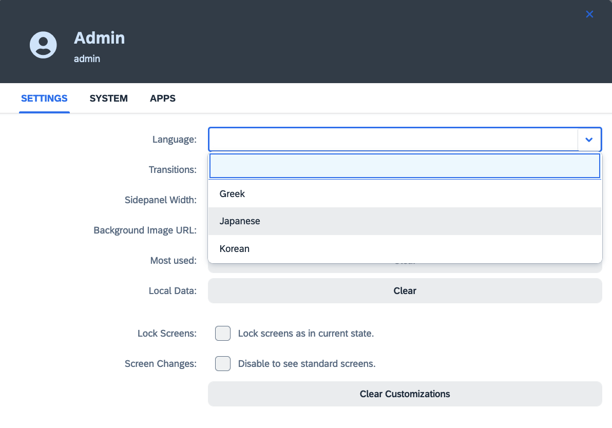 translation launchpad settings