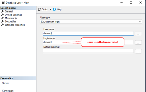 ms sql database user