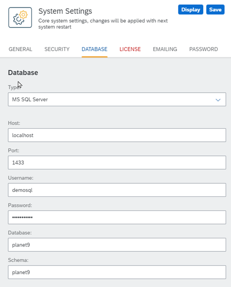 ms sql system settings