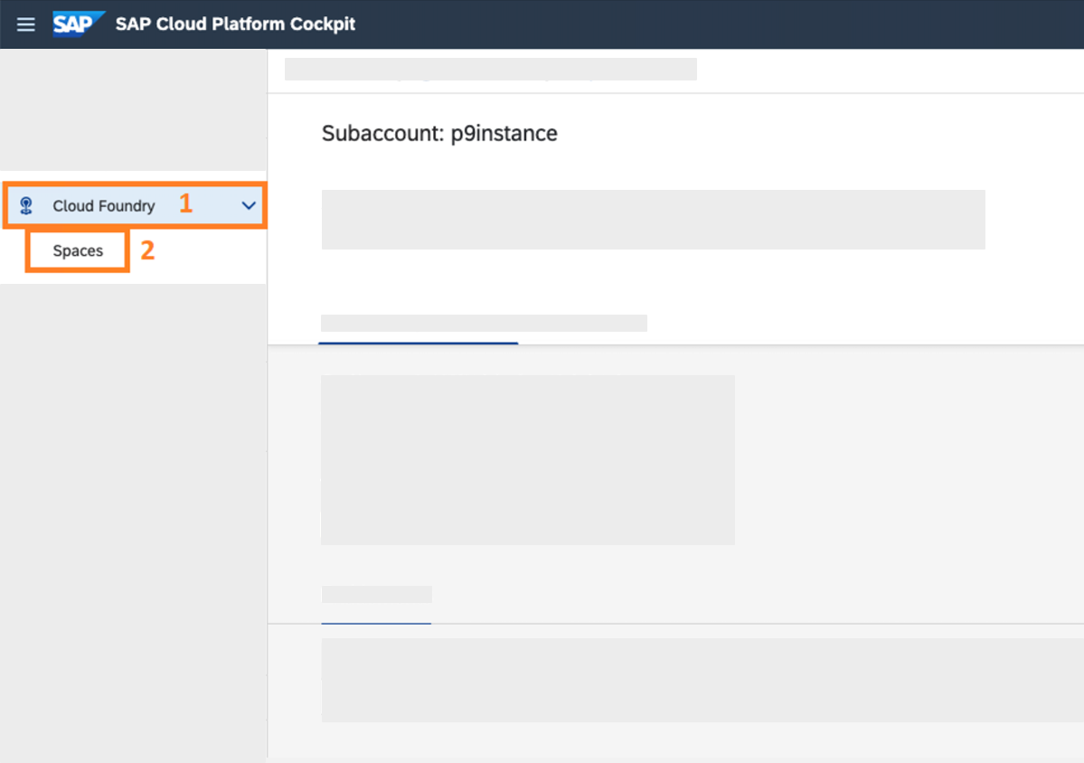 sap cloud foundry spaces