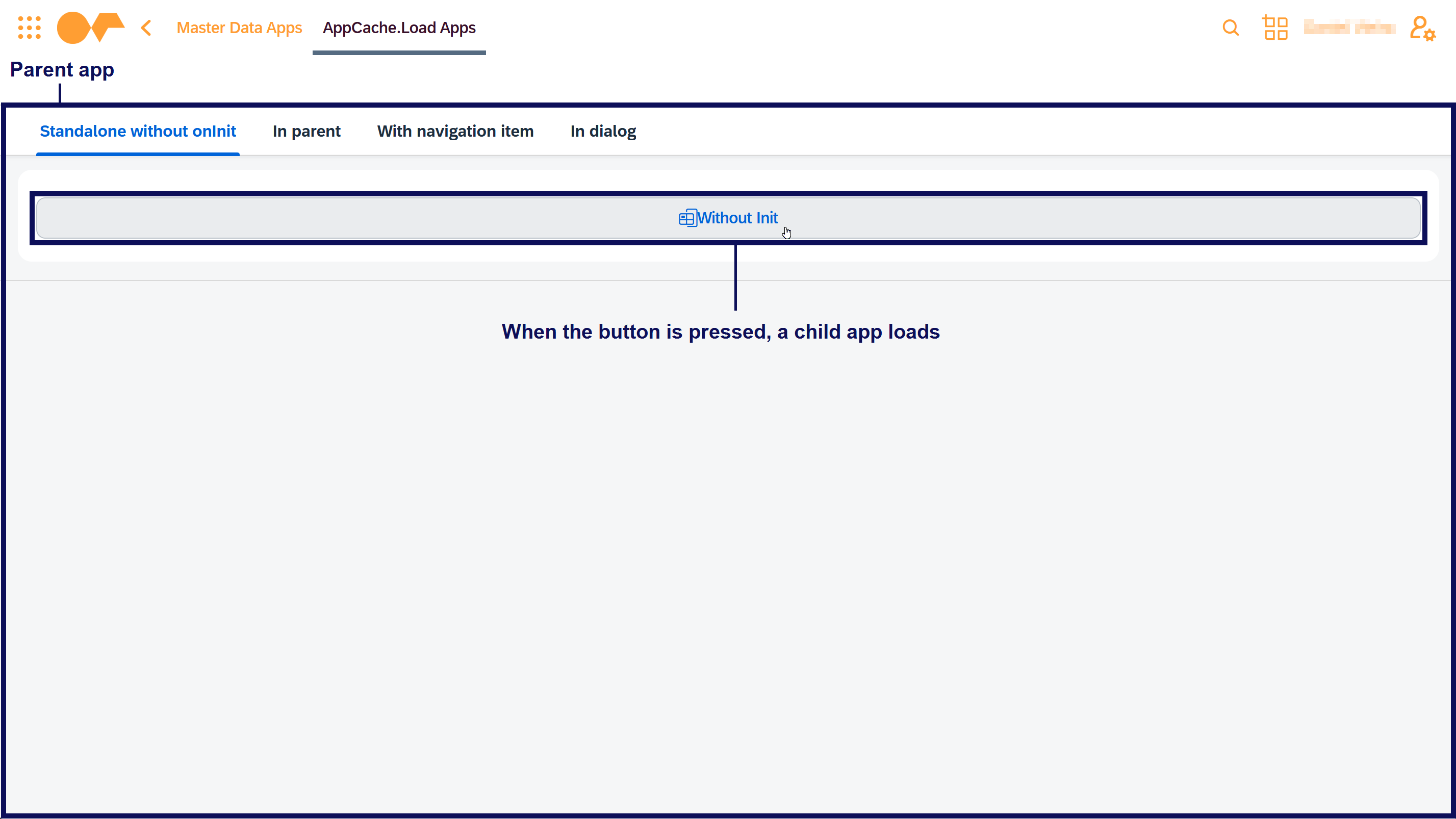 Standalone without onInit scenario: When the button is pressed