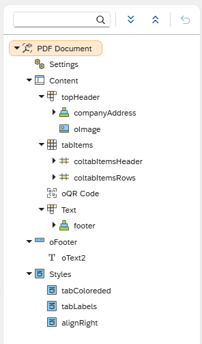 pdf designer document tree