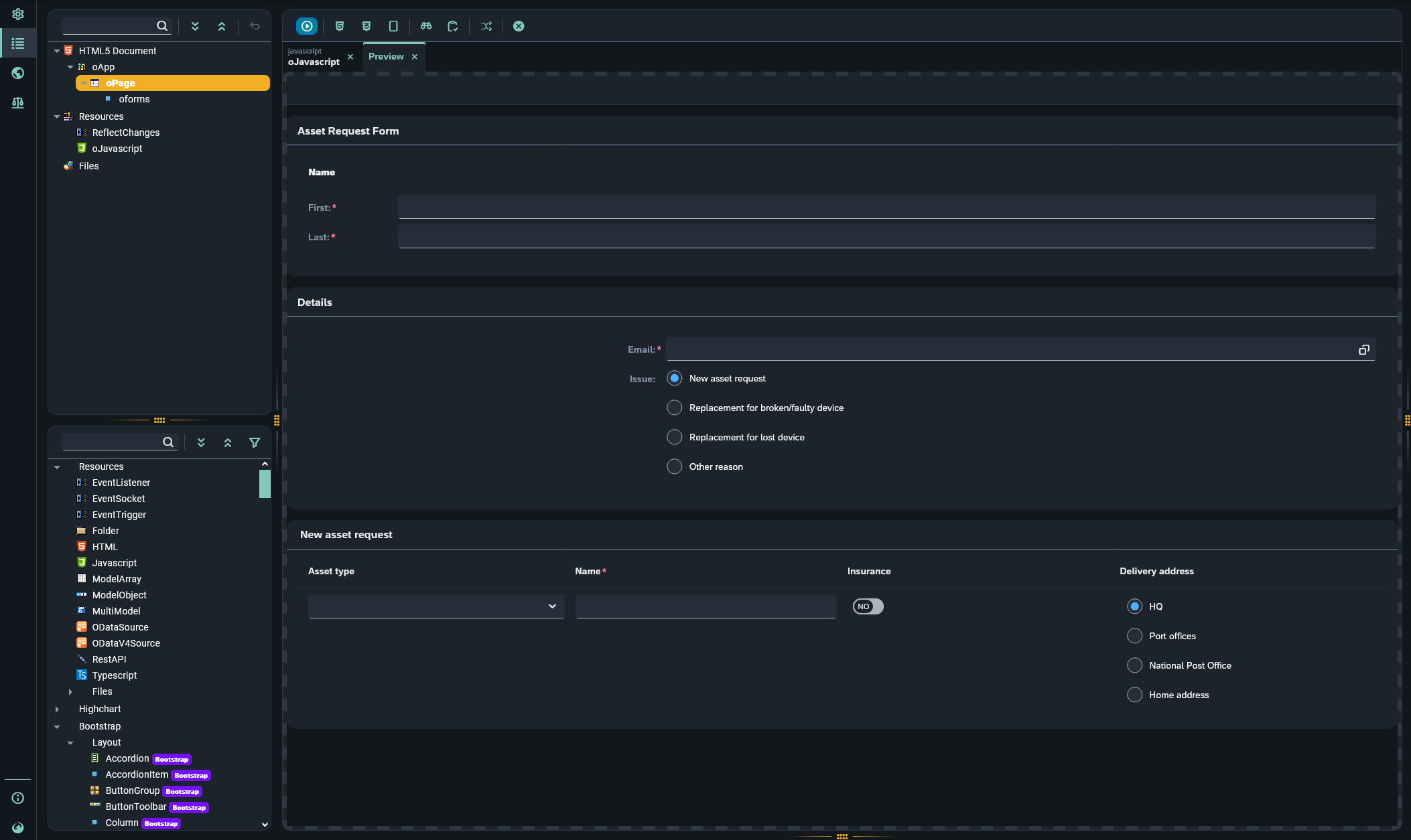 neptune forms designer form in app