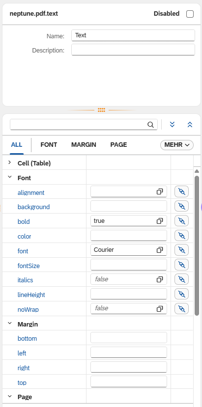 pdf designer properties
