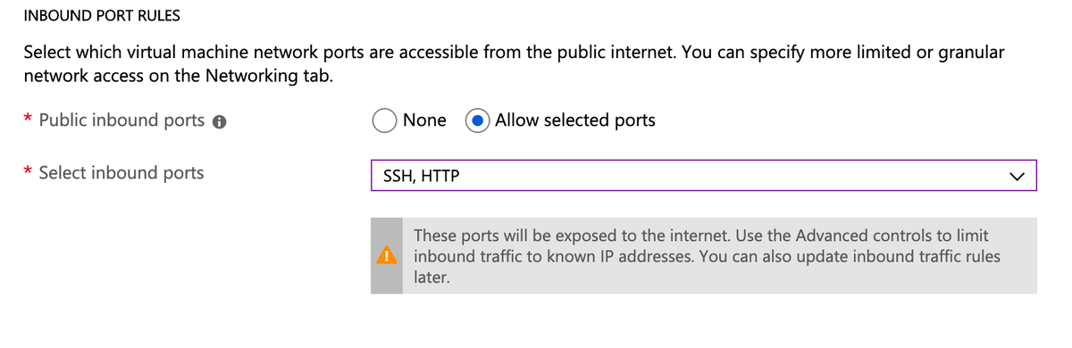 inbound port rules