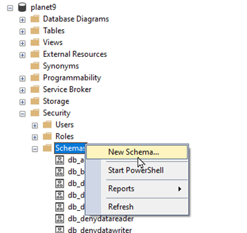 ms sql new schema