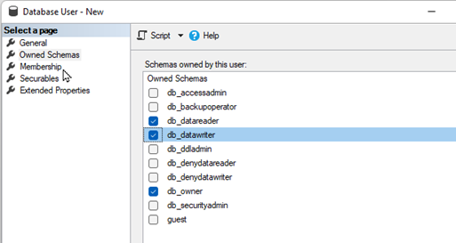 ms sql schemas