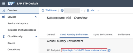 sap btp CLI endpoint link