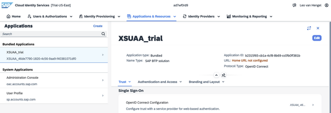 sap btp sso CIS admin console