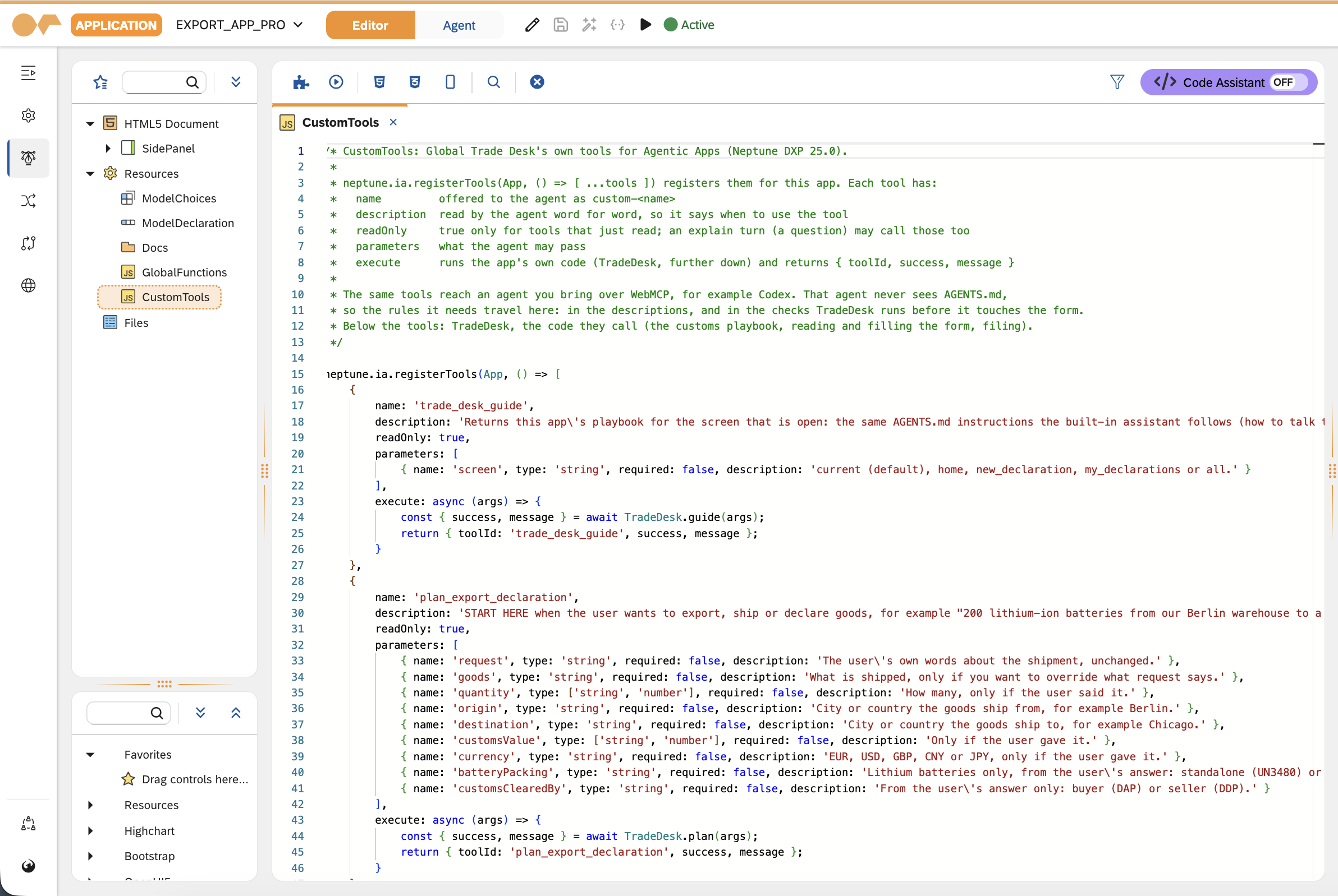 agentic apps custom tools