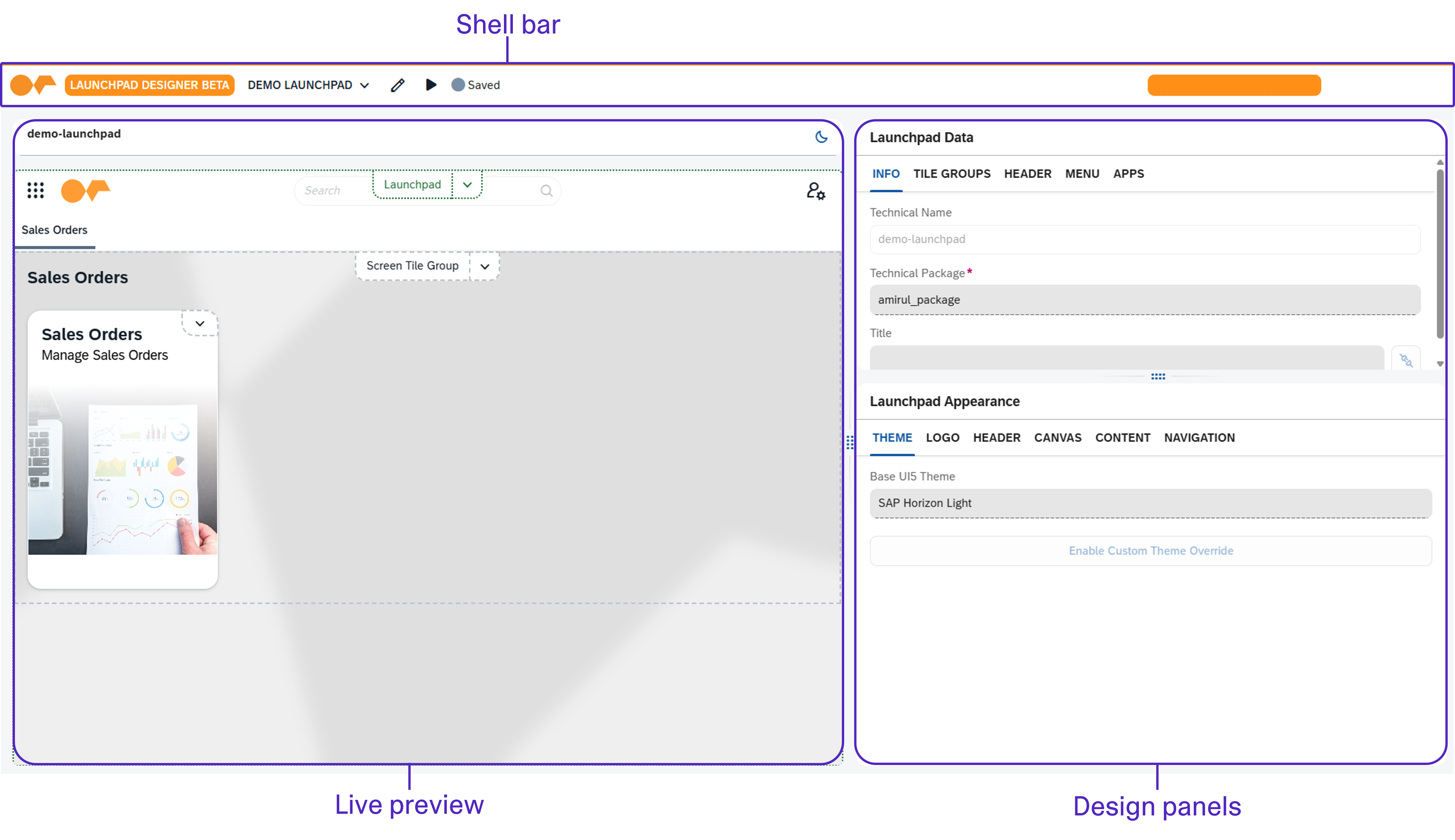 Launchpad Designer workspace