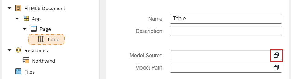 odata source app designer open binding