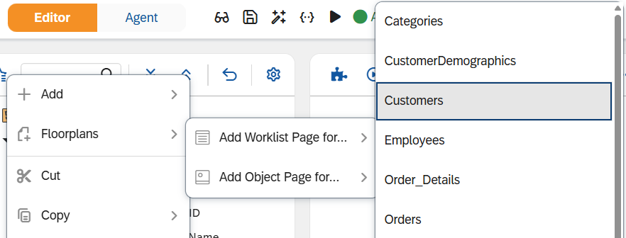 odata source floorplan add object page