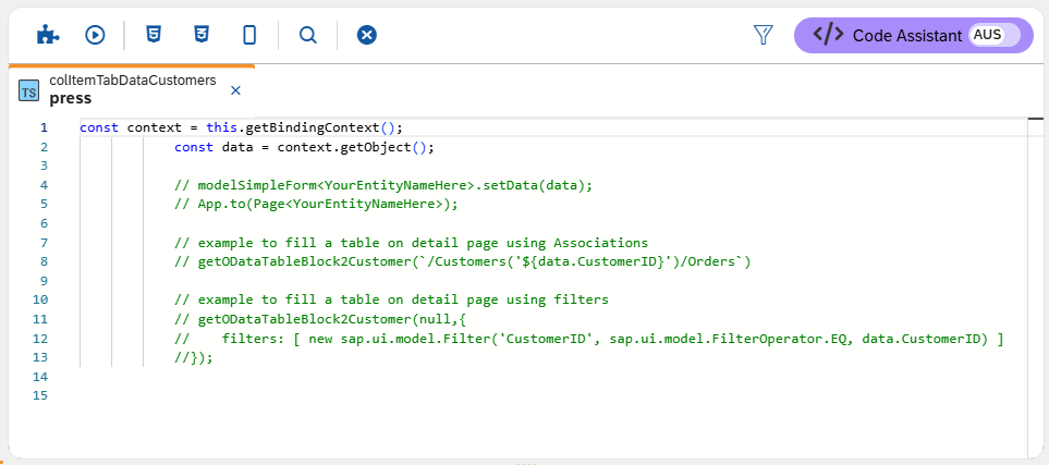 odata source floorplan press script edit