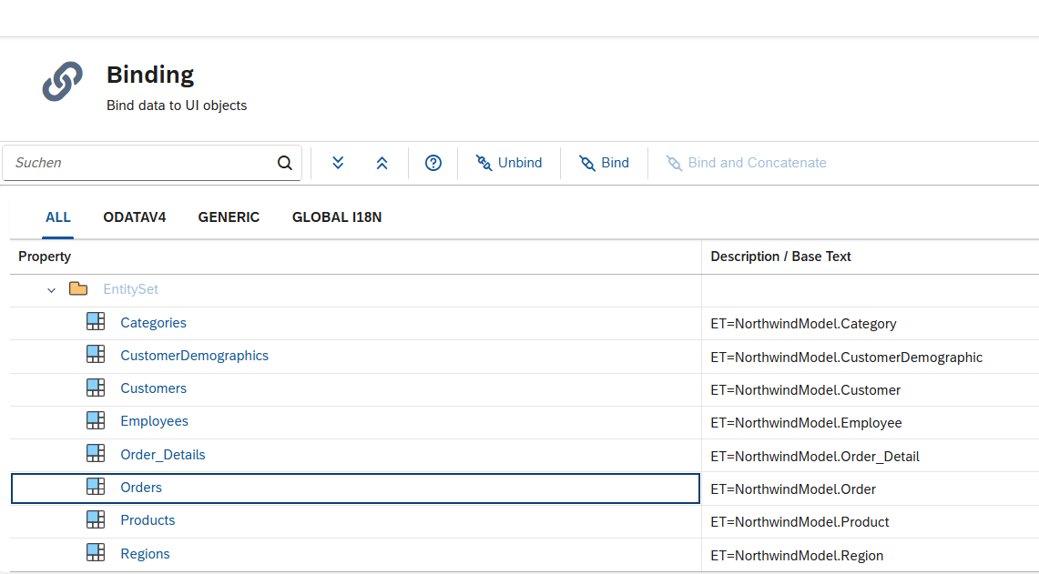 odata source model order binding