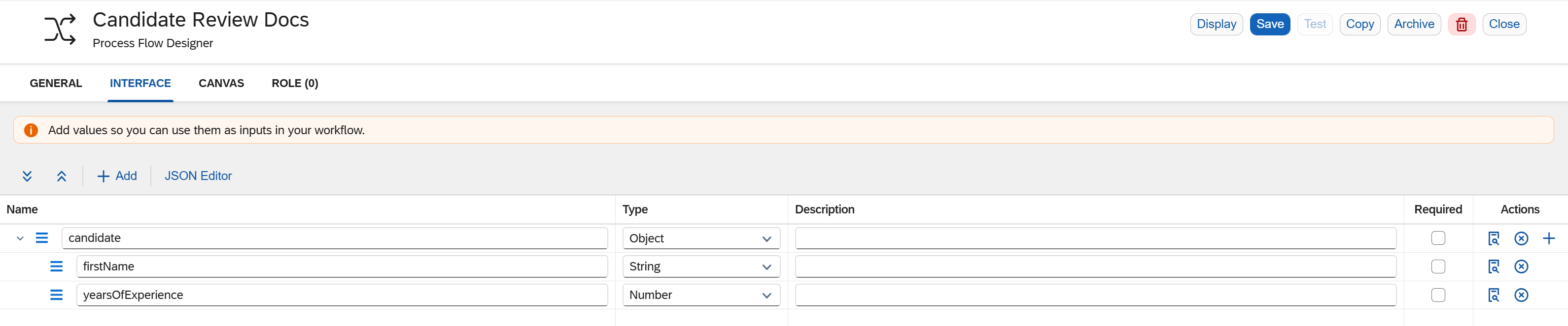 process flows define interface