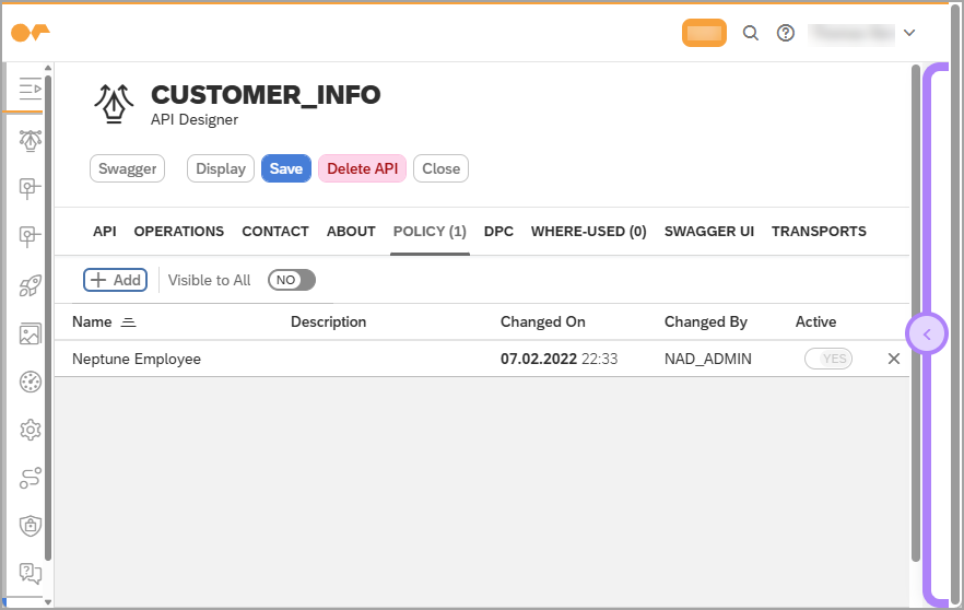 sap api policy