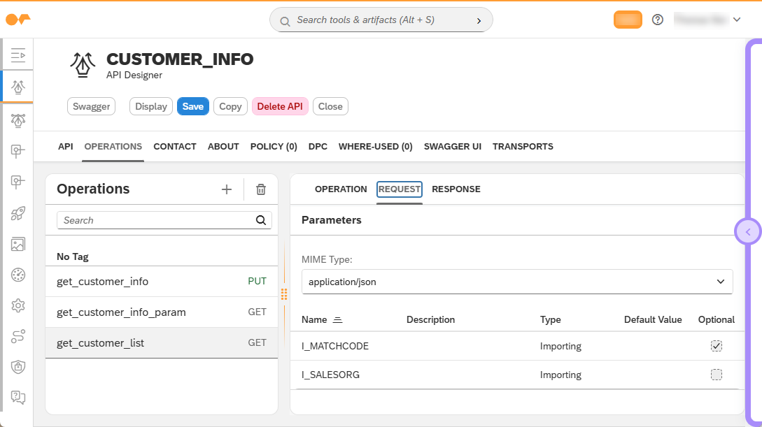 sap api request