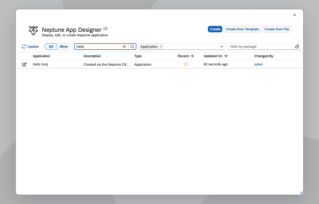 app designer hello mcp
