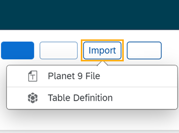 api designer import tabledefinition