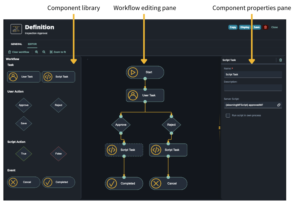 workflow editor at a glance