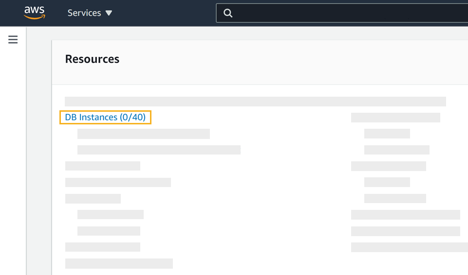 aws database resources