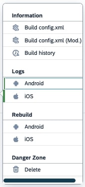 mobile build service logs xml