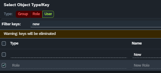 extended audits audit logs search search options type role delete warning delete keys