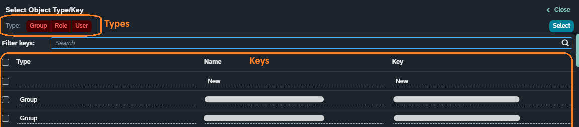 extended audits audit logs search types and keys