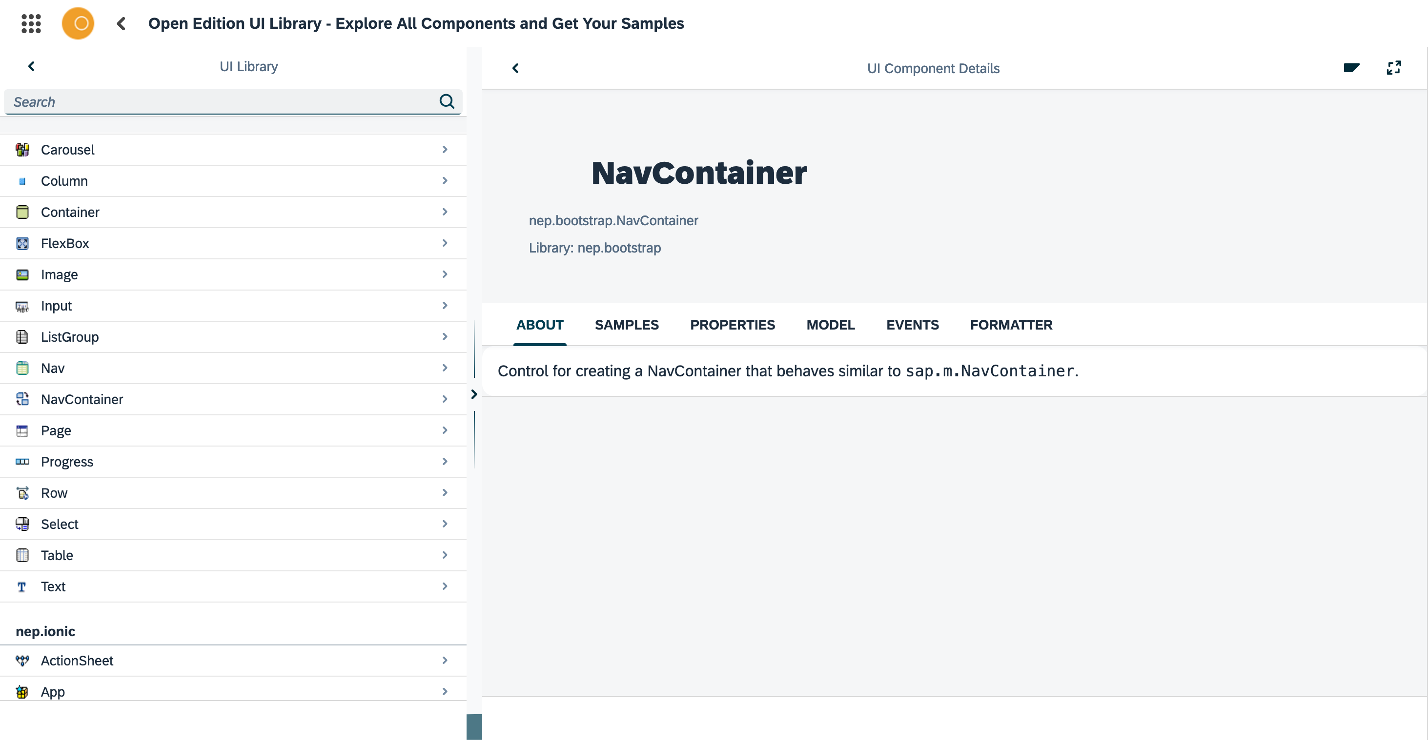 developer resources sample ui5