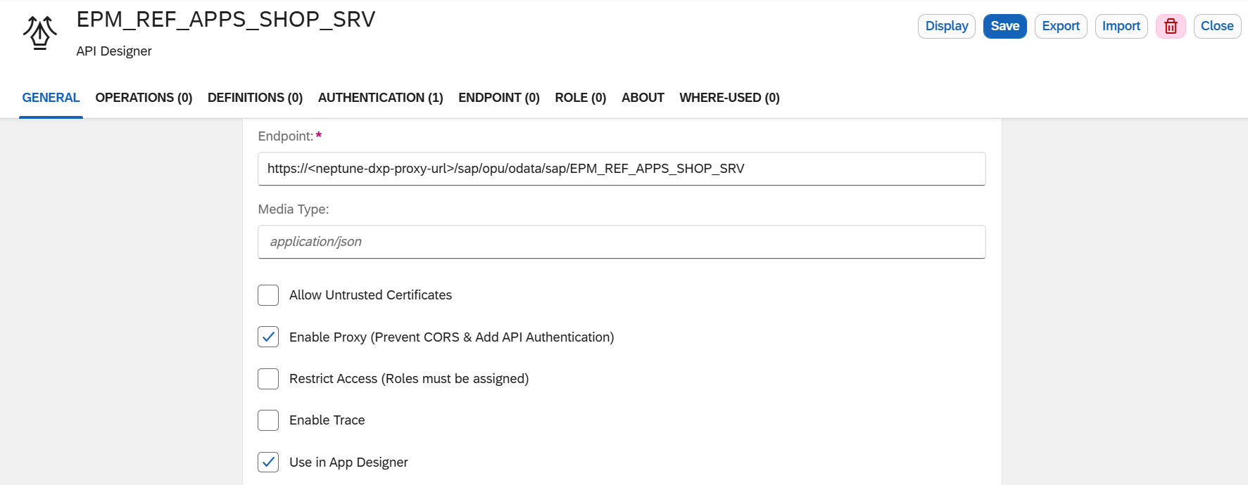 dxp proxy api designer