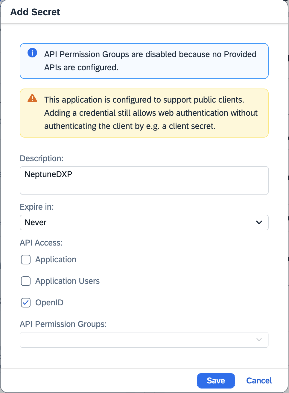 neptune proxy addsecret