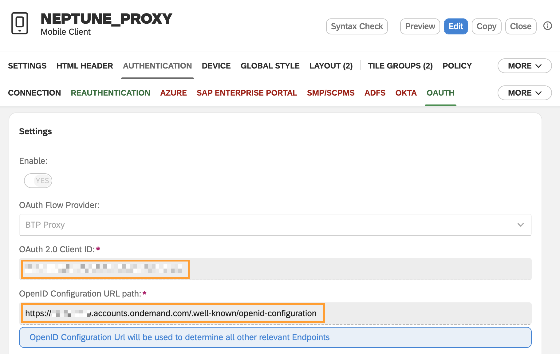 neptune proxy mobile client oauth