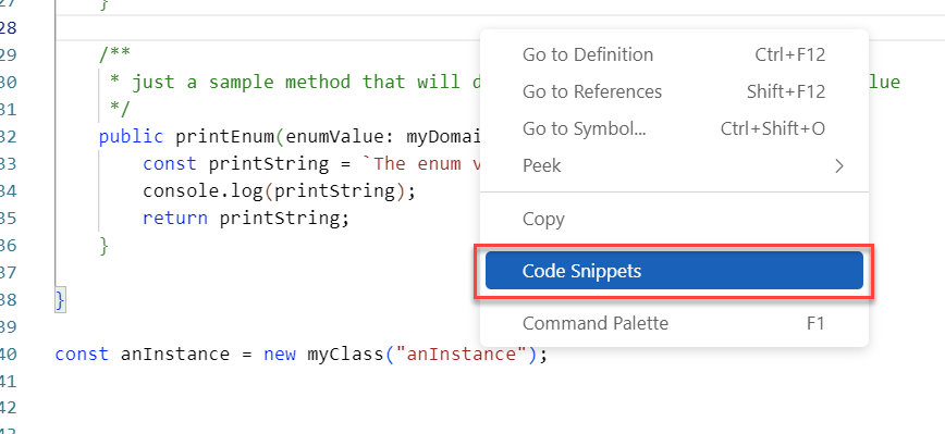 23 10 0000 monaco code snippets rightclick