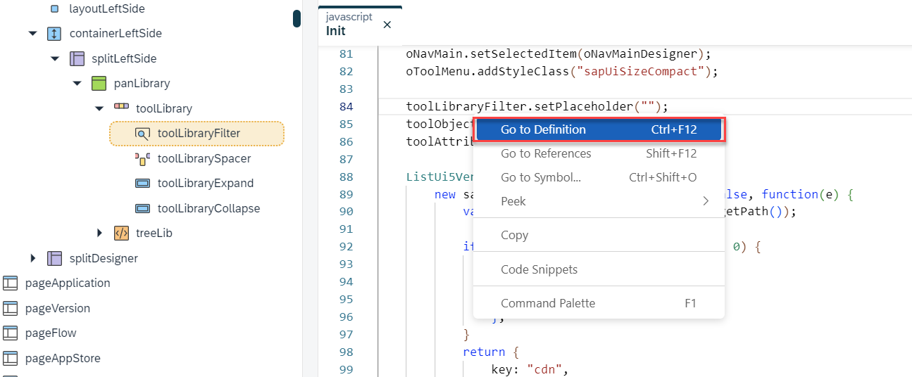 23 10 0000 sapui5 type definitions ui5 navigate rightclick