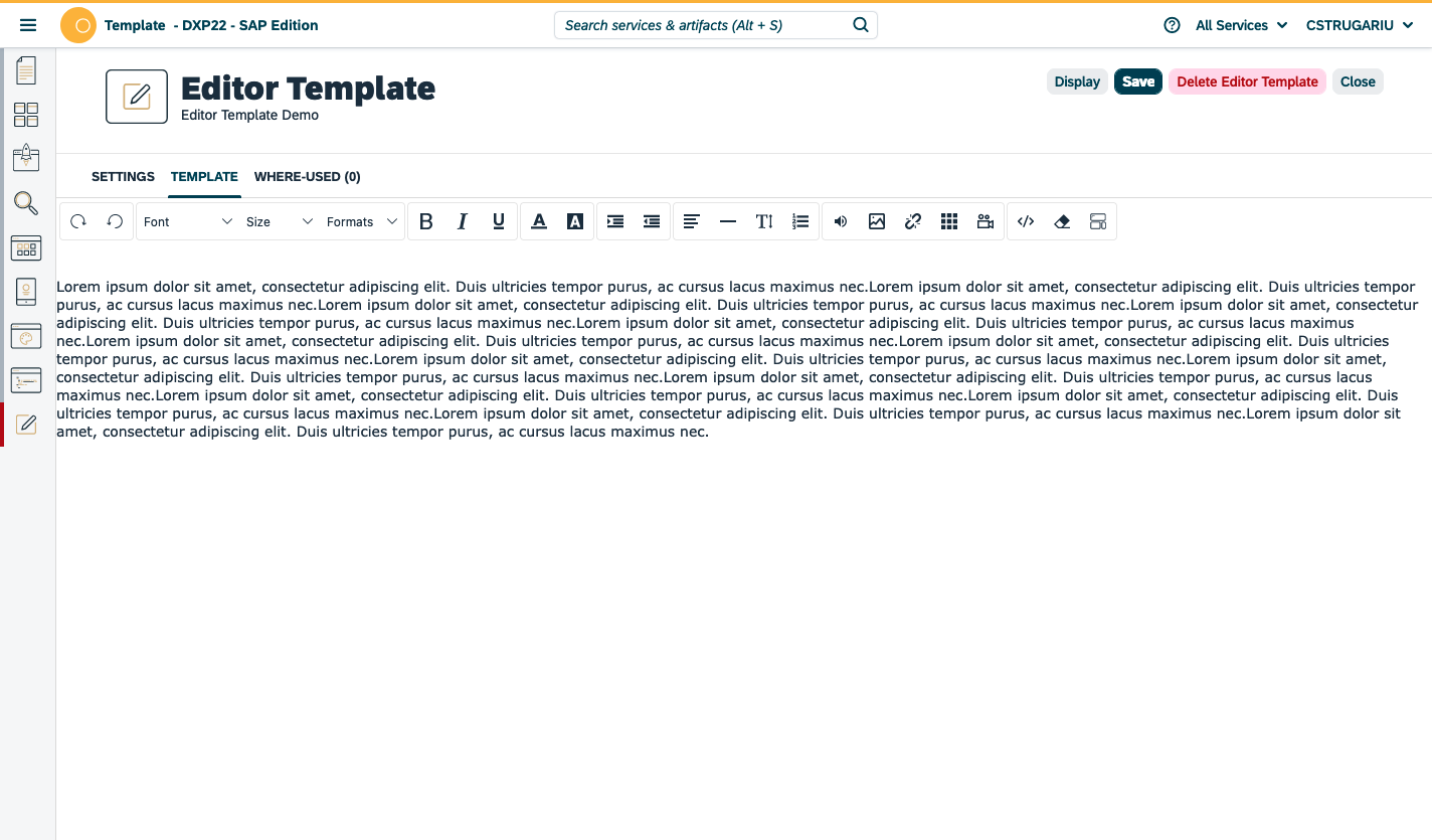 sap edition editor template