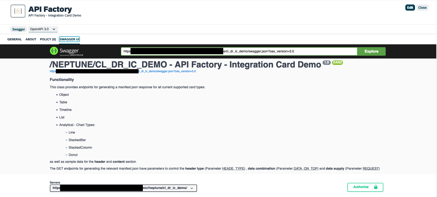 sap edition integration card API Factory
