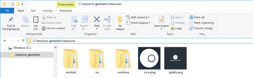media folders with images