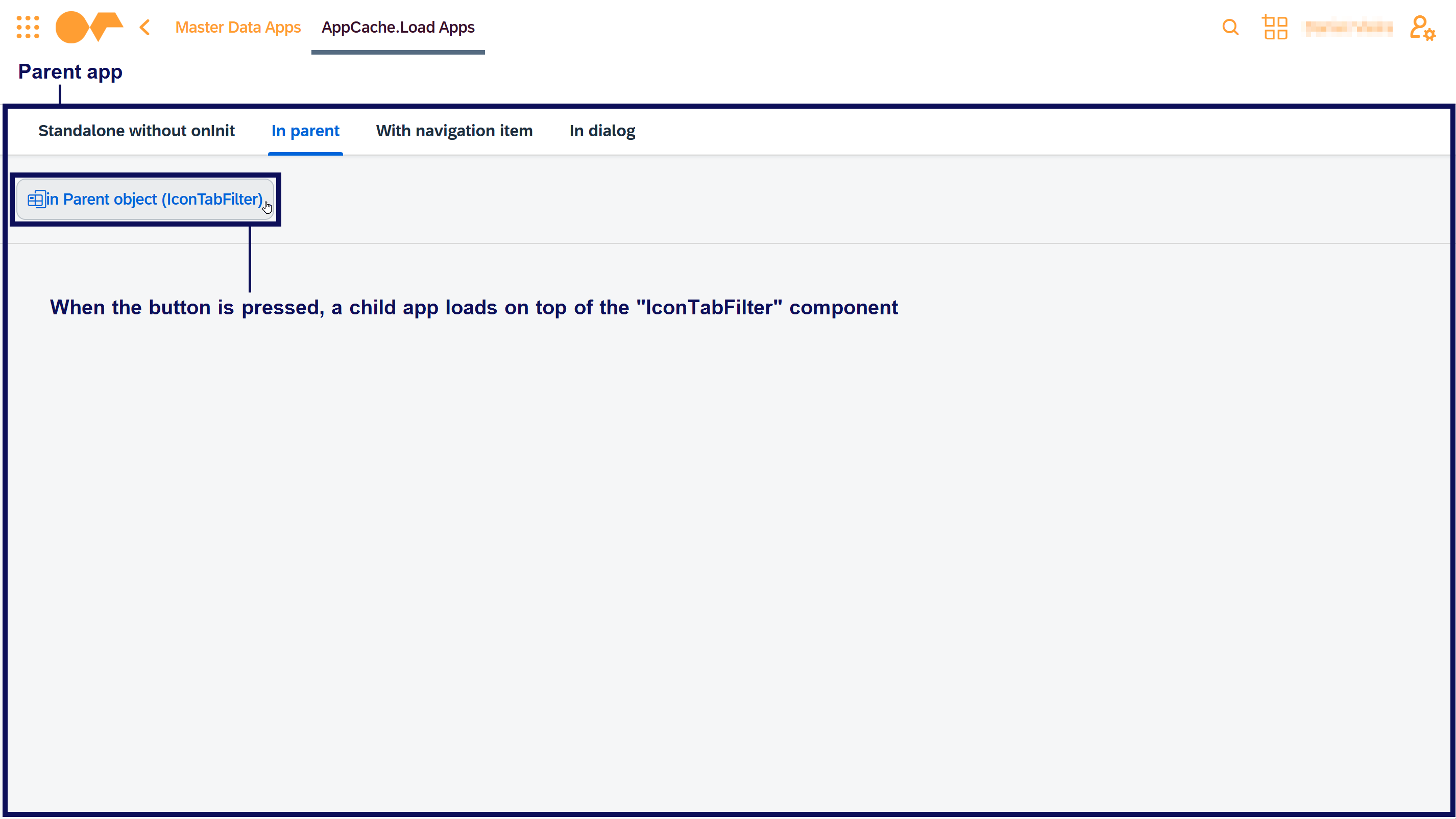 In parent scenario: When button is pressed