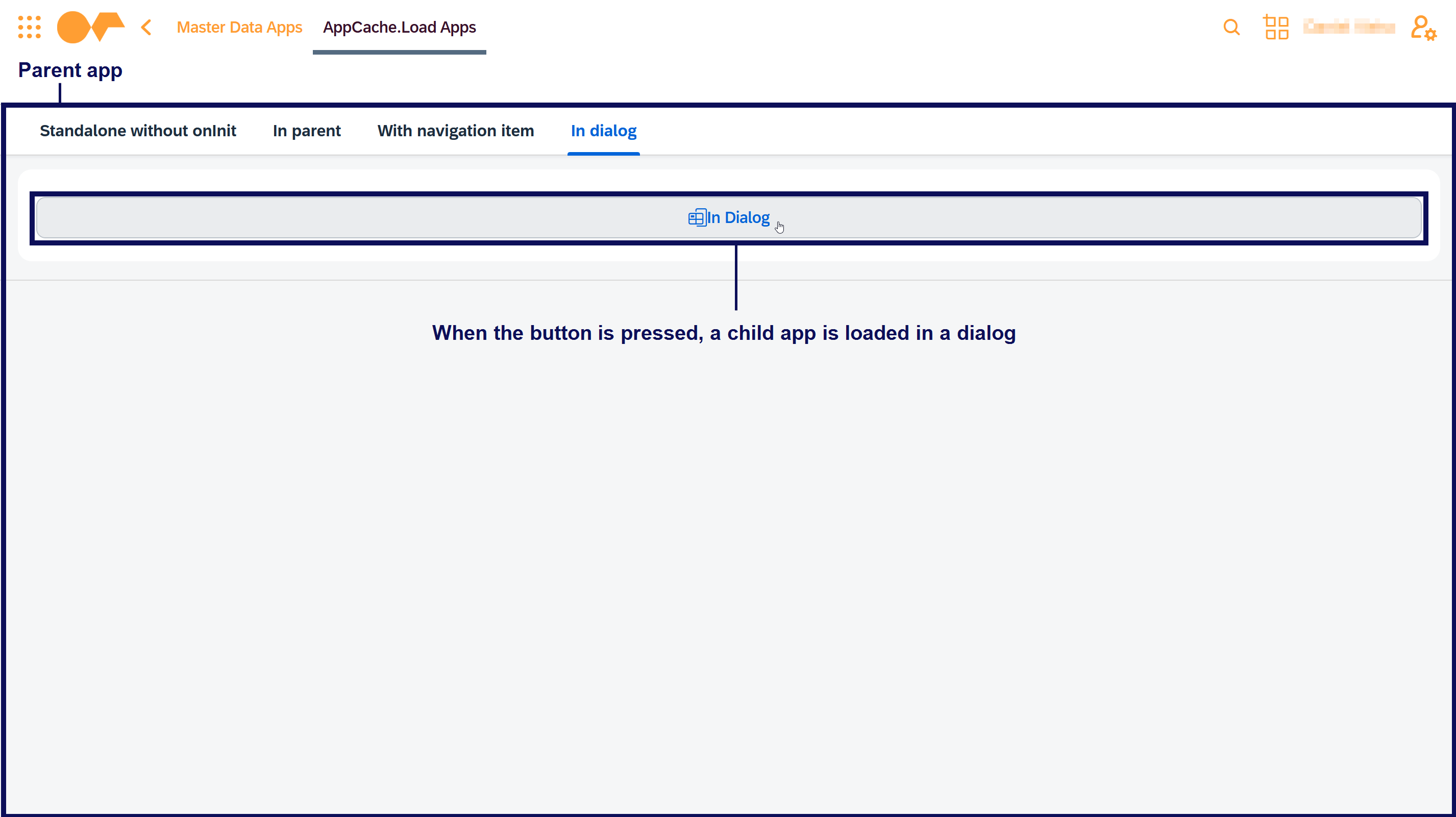 In dialog scenario: When the button is pressed