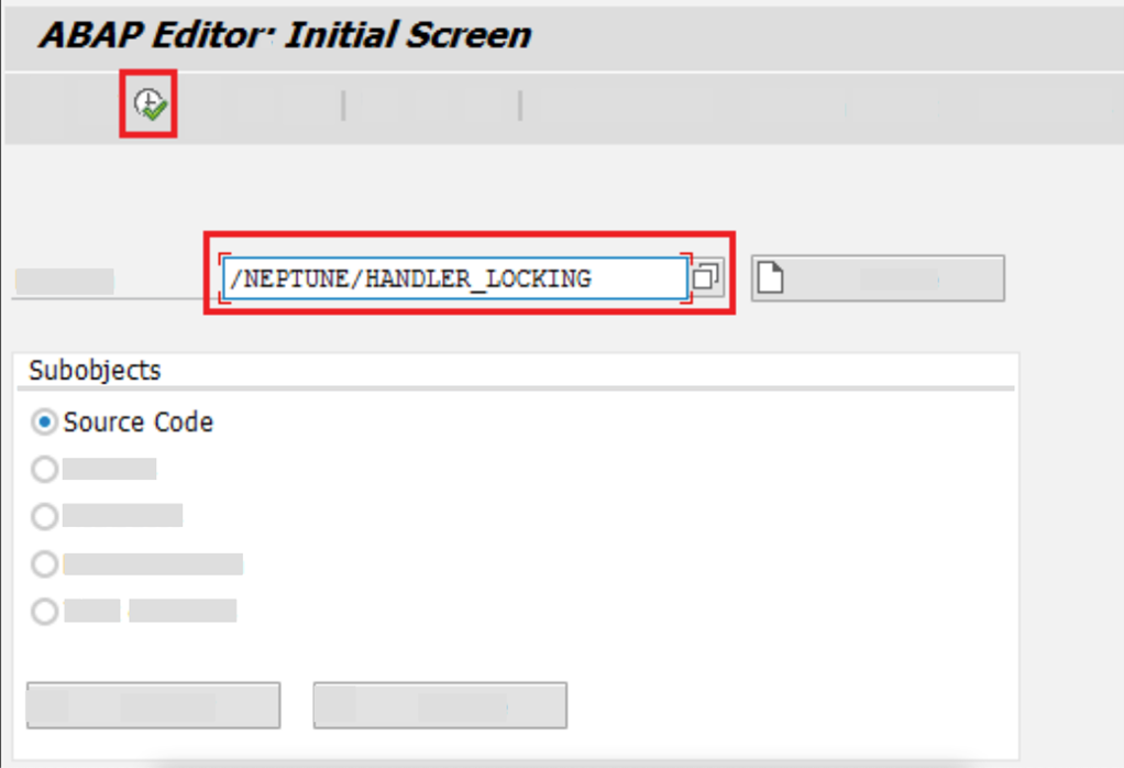 abap editor initial screen