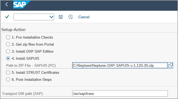 automated installation locate installation zip sap