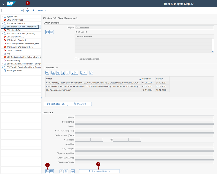 import certificate for ssl client