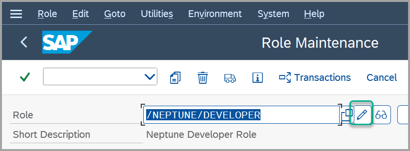 pfcg role maintenance change mode