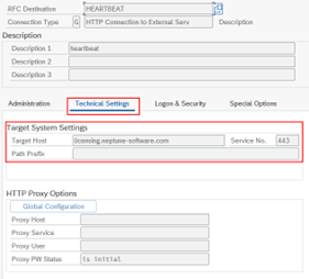 rfc proxy heartbeat technical settings