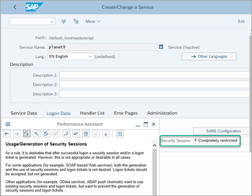 security session completely restricted