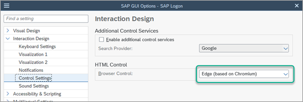 sap gui options